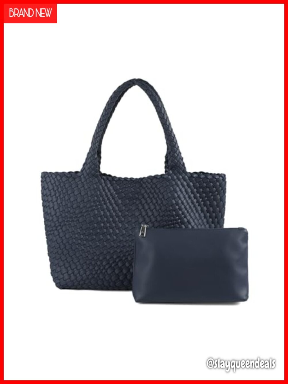 Handmade Woven Vegan Leather Tote Bag Satchel Handbag for Women Travel Shoulder